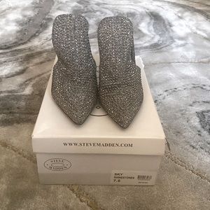 Steve Madden Rhinestone high heeled Mules